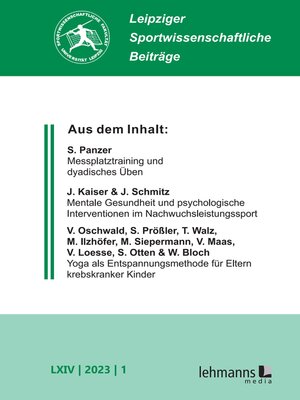 cover image of Leipziger Sportwissenschaftliche Beiträge